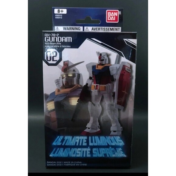 GUNDAM Ultimate Luminous - RX-78-2 with Beam Rifle. Bandai NEW (LEDs) 4 Inch - Picture 1 of 11